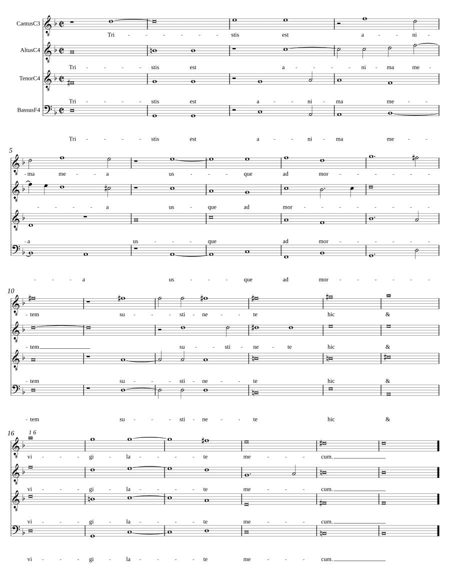 Грусть в душе моей (Tristis est anima mea)