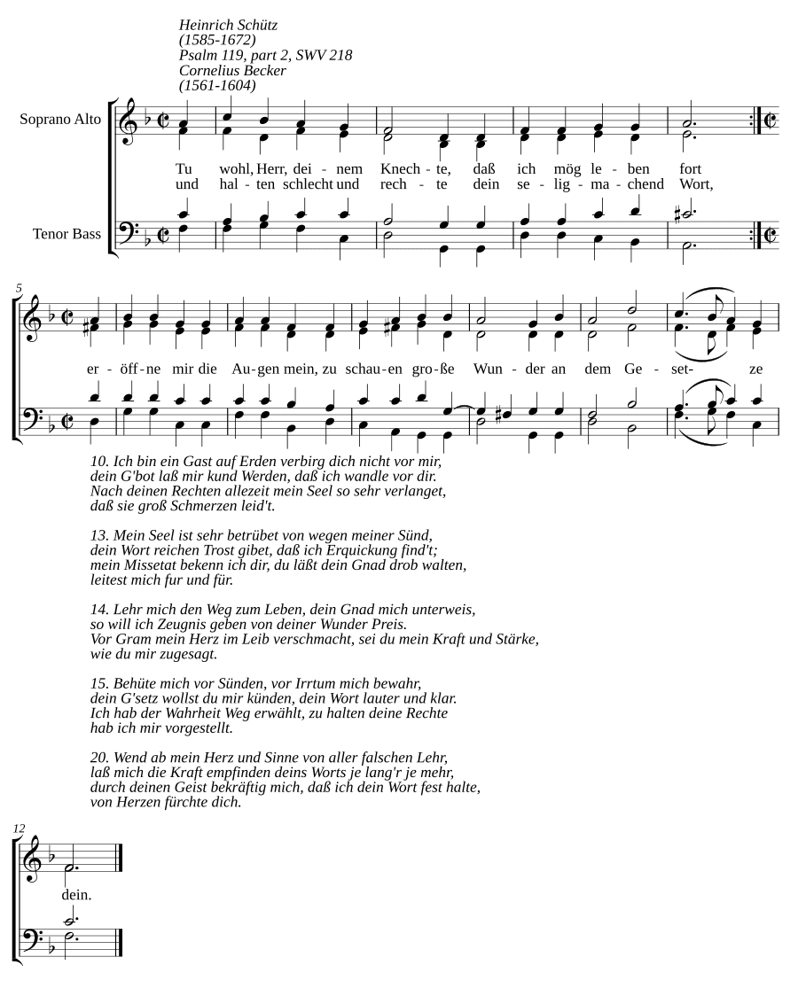 Ты, Господь, благ к рабу Твоему, SWV 218 (Tu wohl, Herr, deinem Knechte, SWV 218)