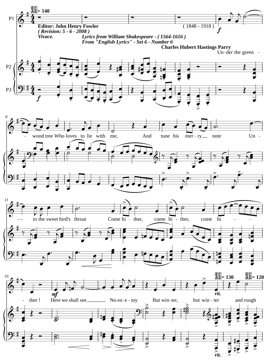 Под зелёным деревом (Under the greenwood tree)