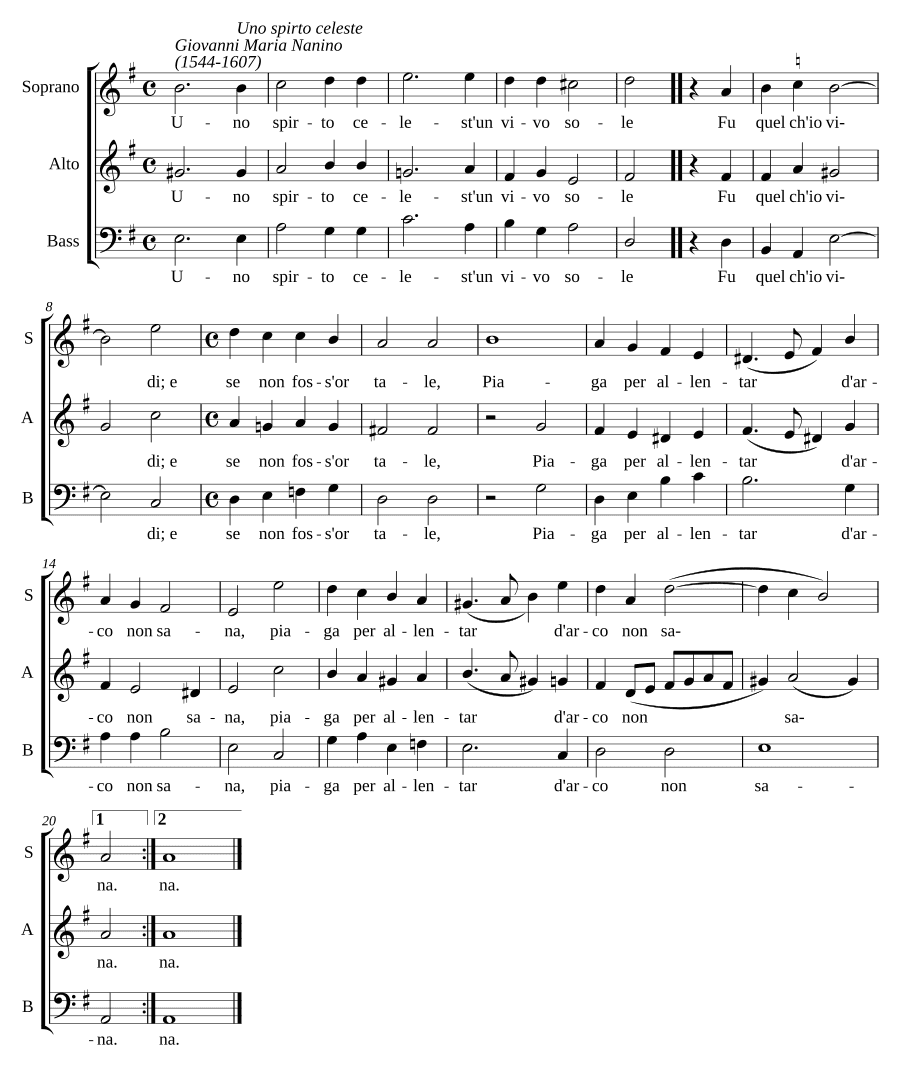 Дух небесный (Uno spirto celeste)