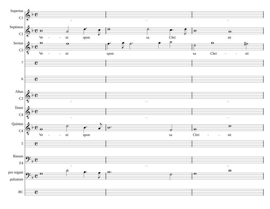 Приди, невеста Христова, на 7 голосов (Veni, sponsa Christi a 7)