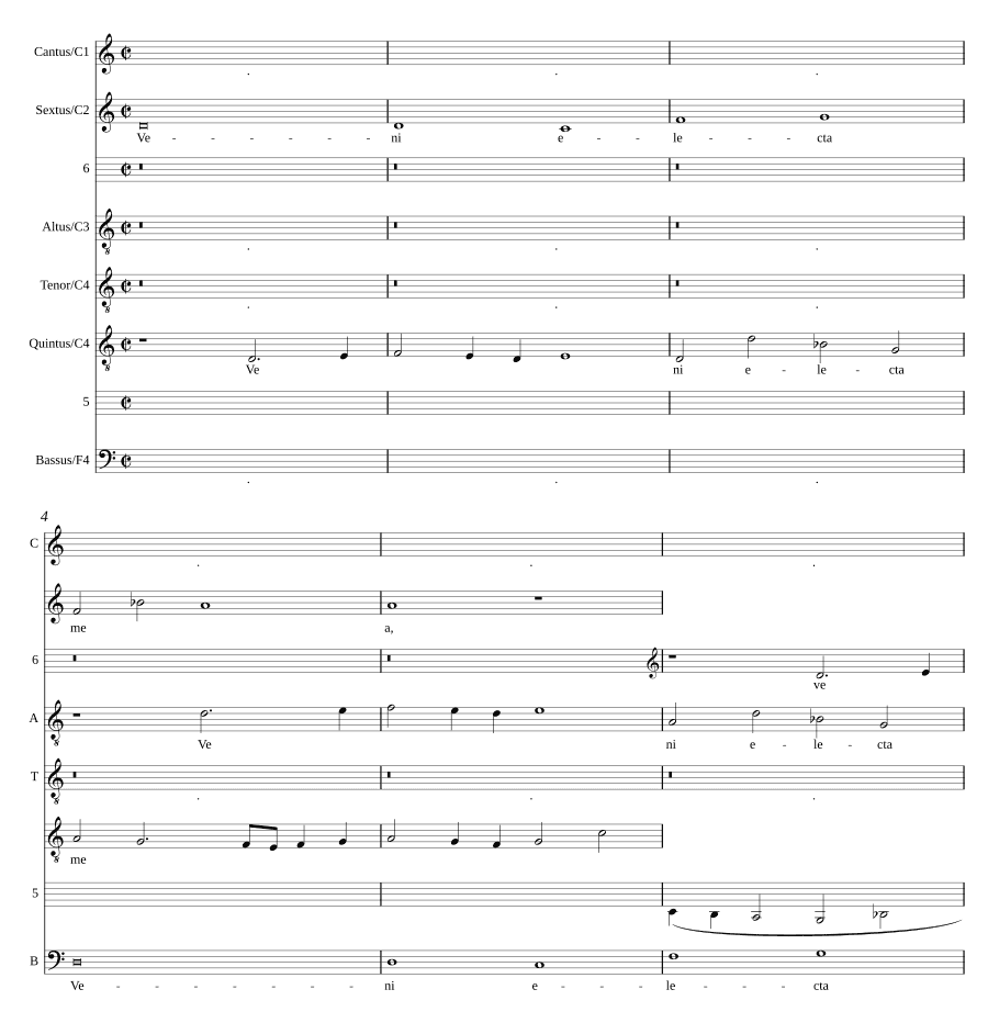 Приди, избранная моя, на 6 (Veni electa mea a 6)