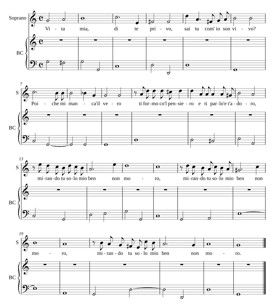 Моя жизнь лишена тебя (Vita mia de te privo)