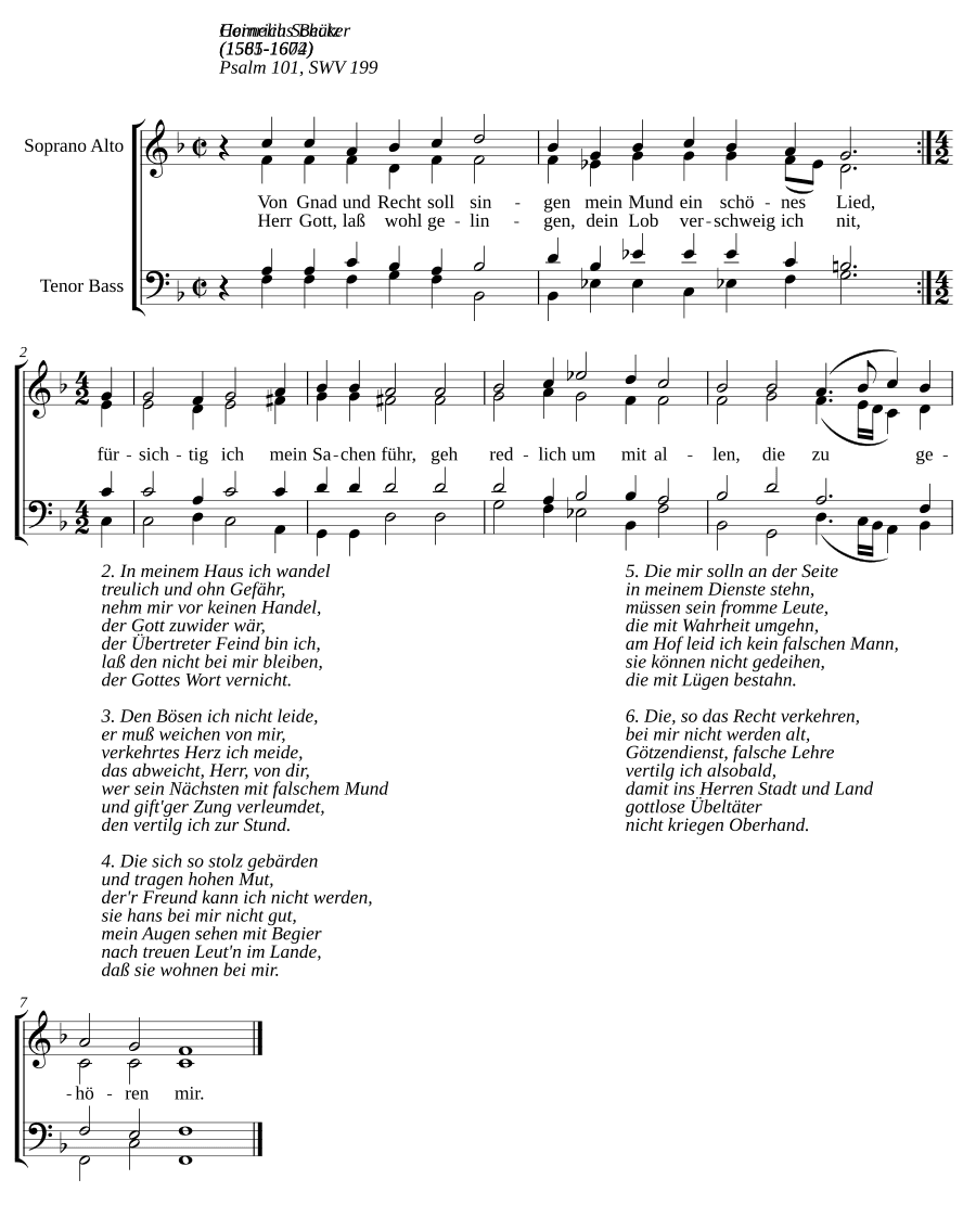 О милости и правде пою (Von Gnad und recht soll singen, SWV 199)