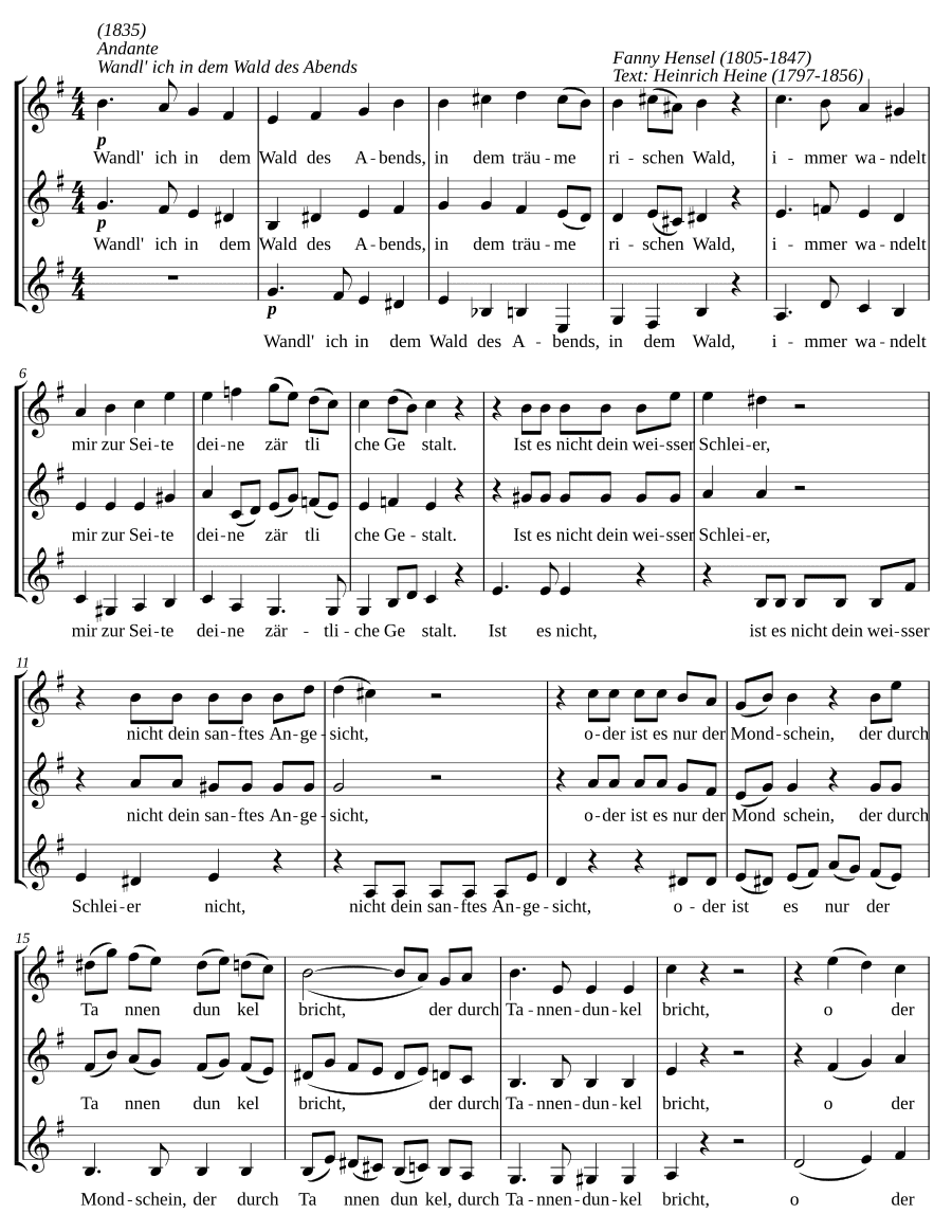Блуждаю я в лесу вечернем (Wandl' ich in dem Wald des Abends)