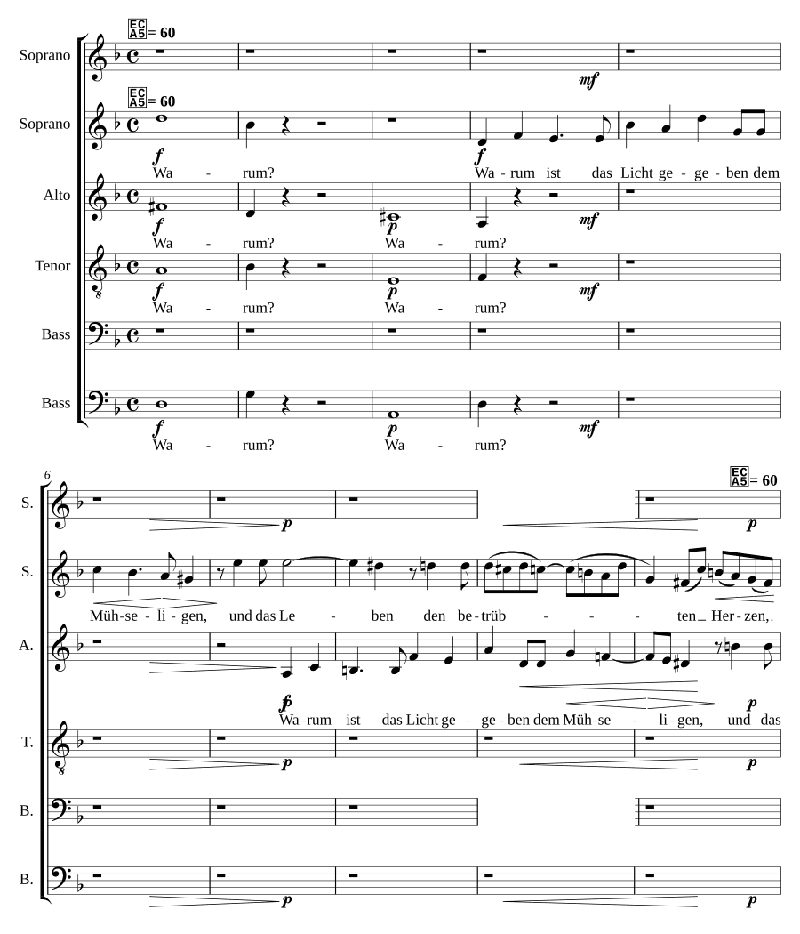 Почему свет дан измученным, соч. 74 № 1 (Warum ist das Licht gegeben dem Mühseligen, Op. 74, No. 1)
