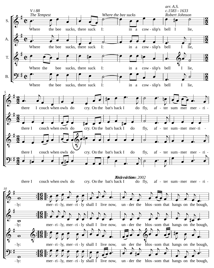 Где пчела сосёт (Where the bee sucks)