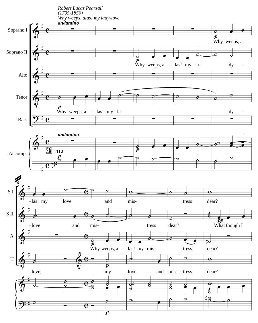 Почему плачет, увы, моя возлюбленная (Why weeps, alas! my lady-love)