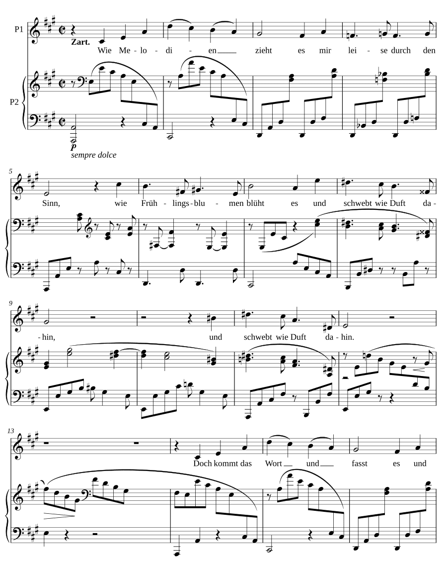 Как мелодии тянутся ко мне (Wie Melodien zieht es mir)