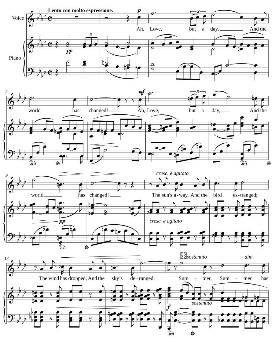 Ах, любовь, лишь день! (Ah, Love, but a Day!). 3 песни на стихи Браунинга, соч. 44