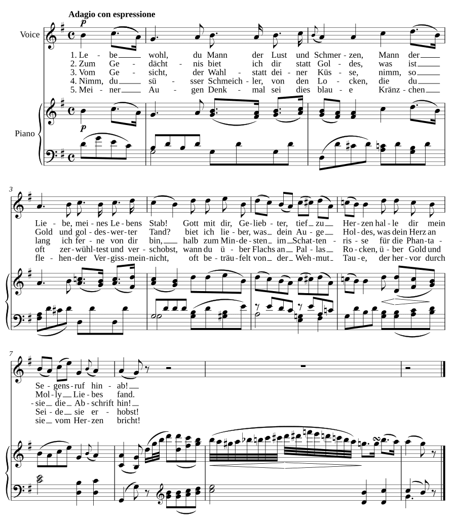 Прощание Молли (Mollys Abschied). 8 песен, соч. 52
