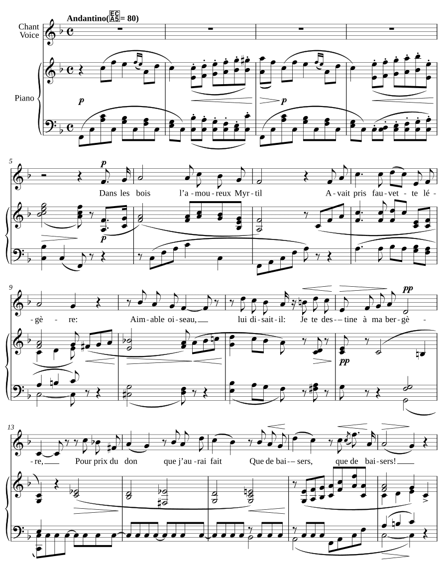 Старинная песня (Vieille chanson). 20 мелодий, соч. 21