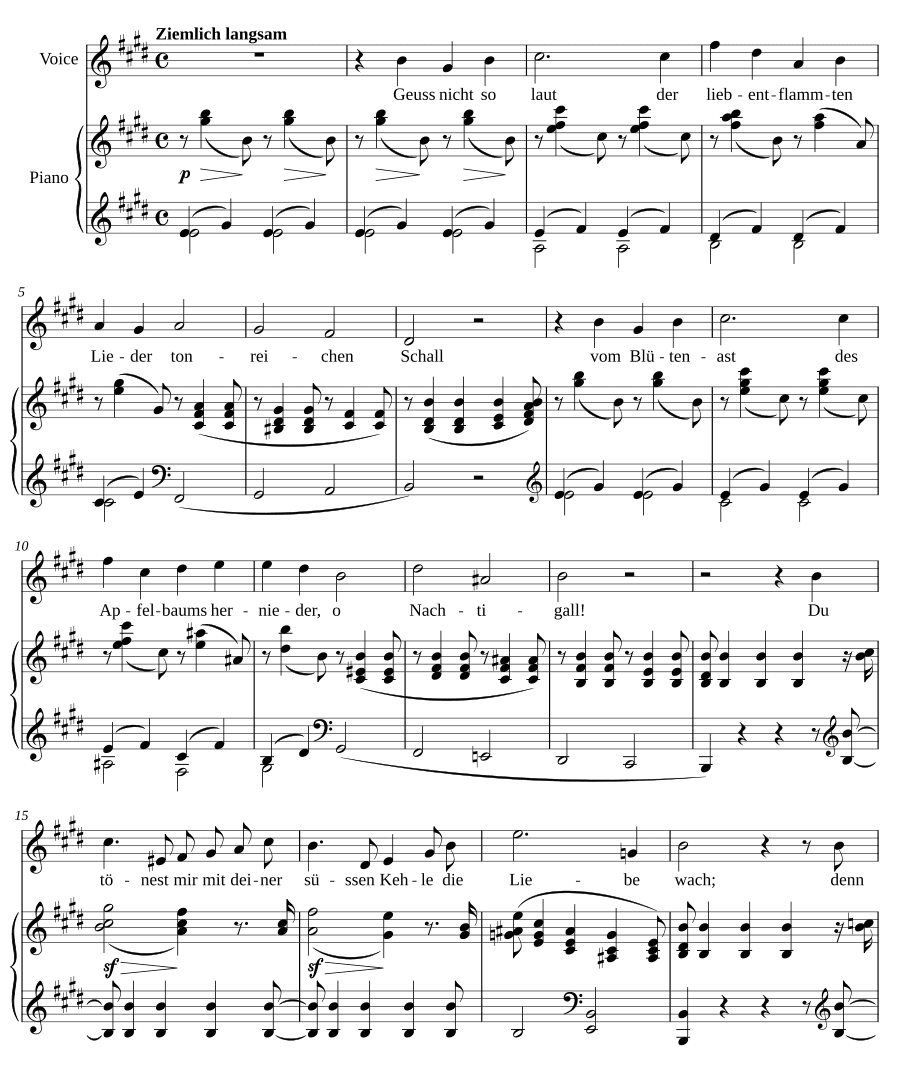 К соловью (An die Nachtigall). 4 песни, соч. 46