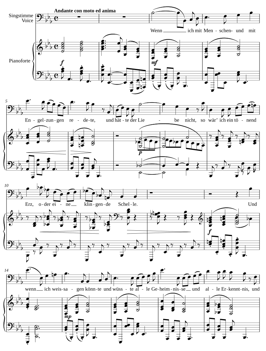 Если я говорю языками человеческими и ангельскими (Wenn ich mit Menschen- und mit Engelzungen redete)