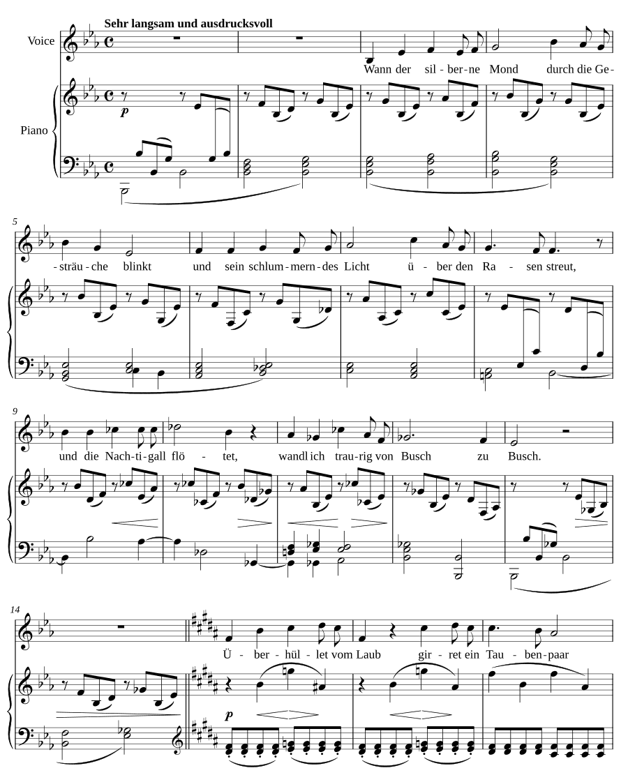 Майская ночь (Die Mainacht). 4 песни, соч. 43