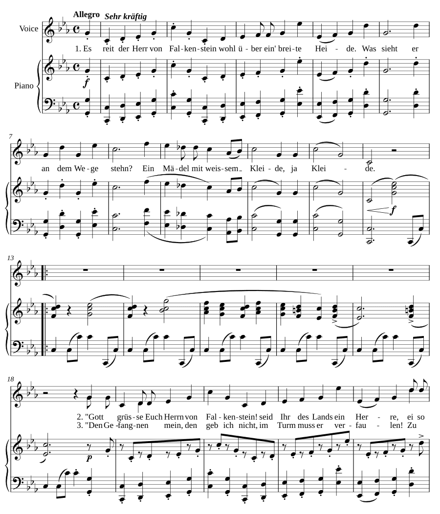 Песня о господине фон Фалькенштейне (Das Lied vom Herrn von Falkenstein). 4 песни, соч. 43