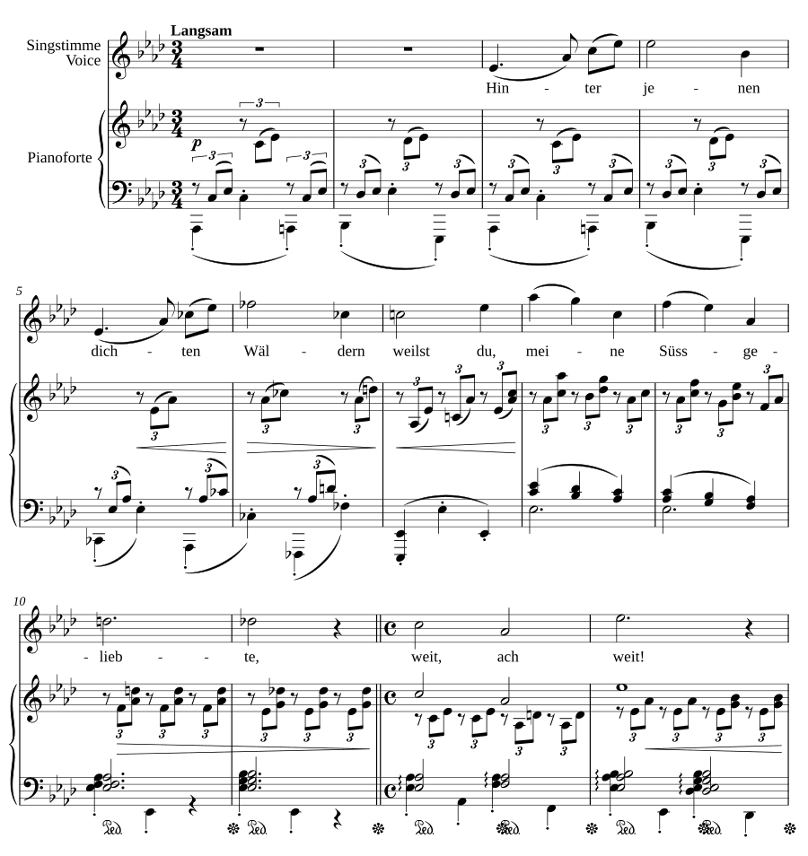 Тоска (Sehnsucht). 5 песен, соч. 49