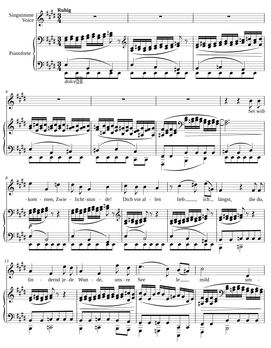 Вечерние сумерки (Abenddämmerung). 5 песен, соч. 49