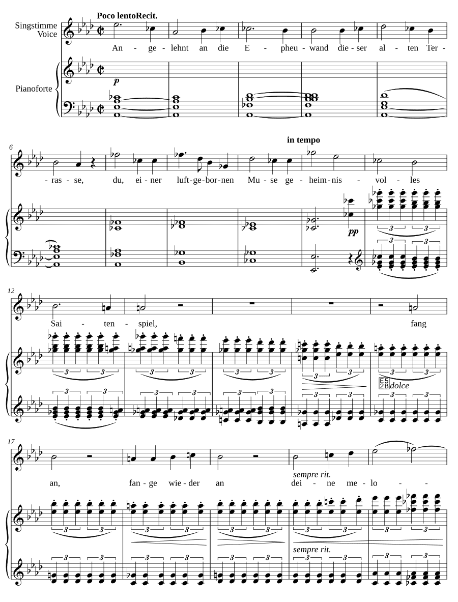 К эоловой арфе (An eine Äolsharfe). 5 стихотворений, соч. 19