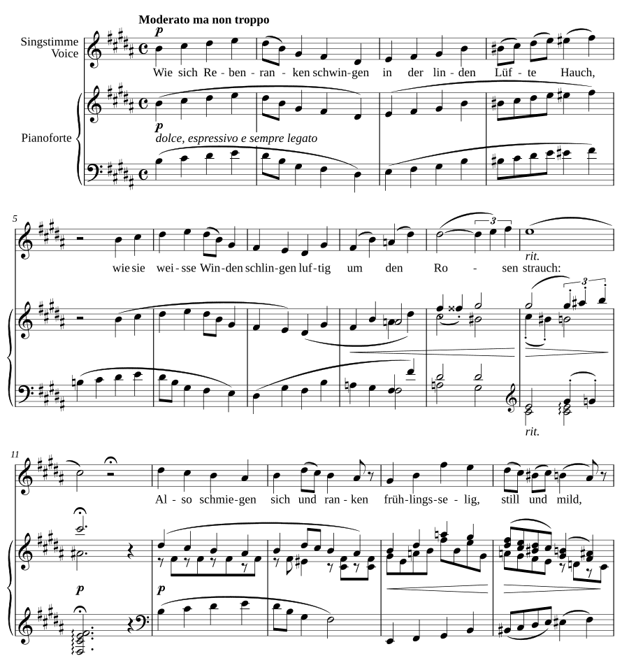 Любовь и весна I (Liebe und Frühling I). 6 песен, соч. 3