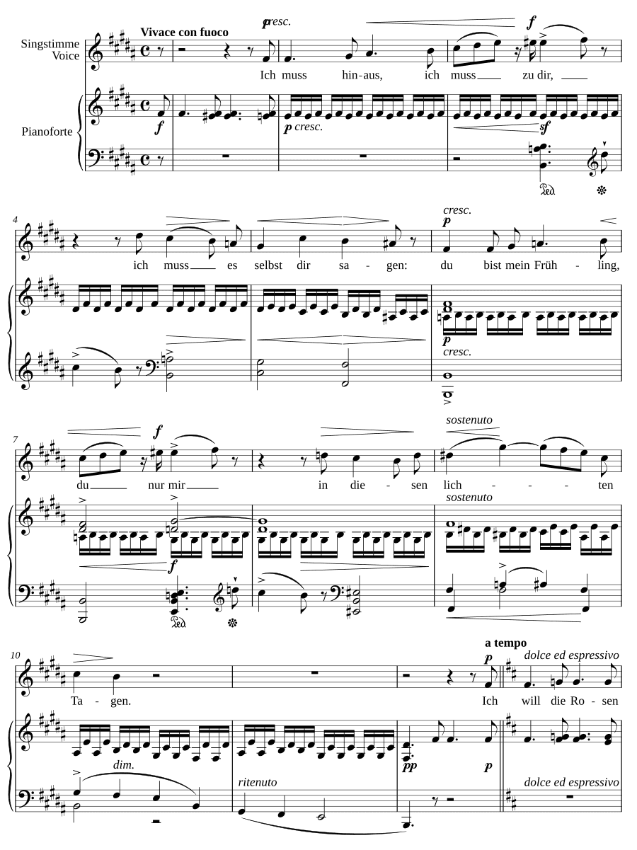 Любовь и весна II (Liebe und Frühling II). 6 песен, соч. 3