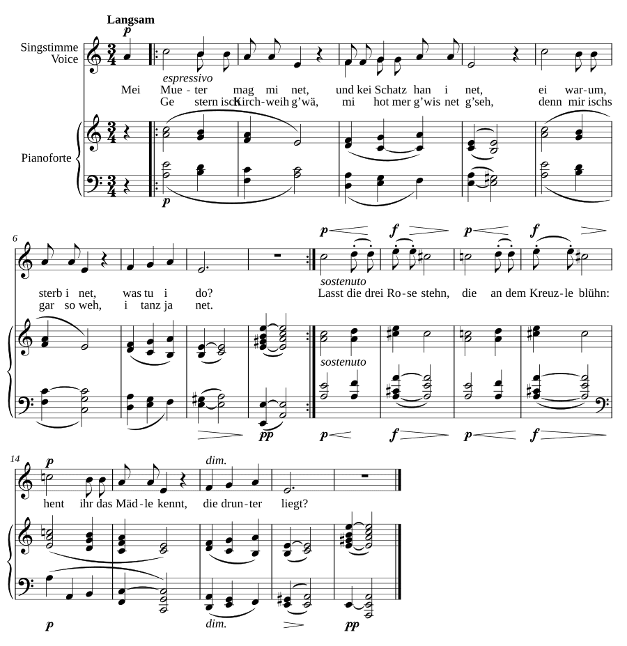 Скорбящая (Die Trauernde). 6 песен, соч. 7