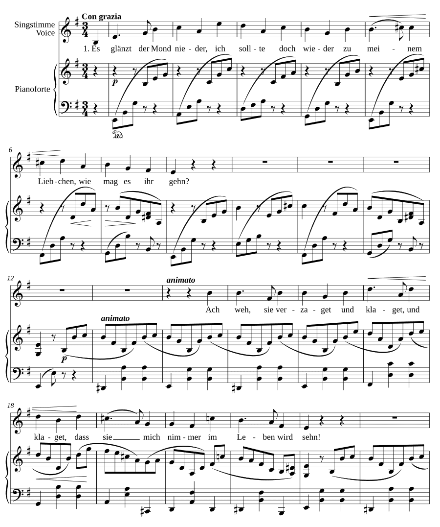 Путь к милой (Der Gang zum Liebchen). 7 песен, соч. 48