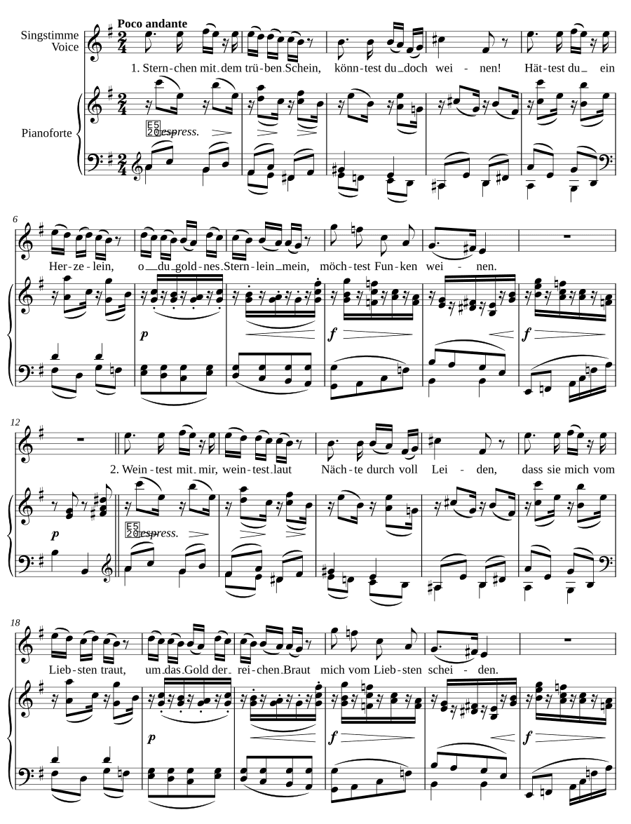 Золото перевешивает любовь (Gold überwiegt die Liebe). 7 песен, соч. 48