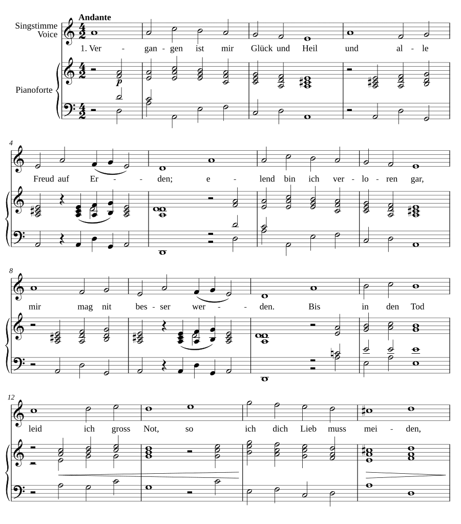 Прошли моё счастье и благо (Vergangen ist mir Glück und Heil). 7 песен, соч. 48