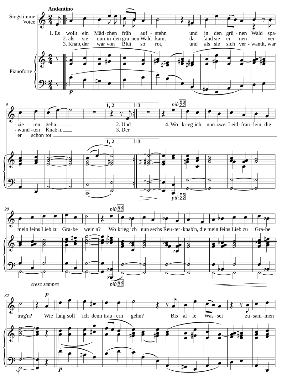О раненом юноше (Vom verwundeten Knaben). 8 песен и романсов, соч. 14