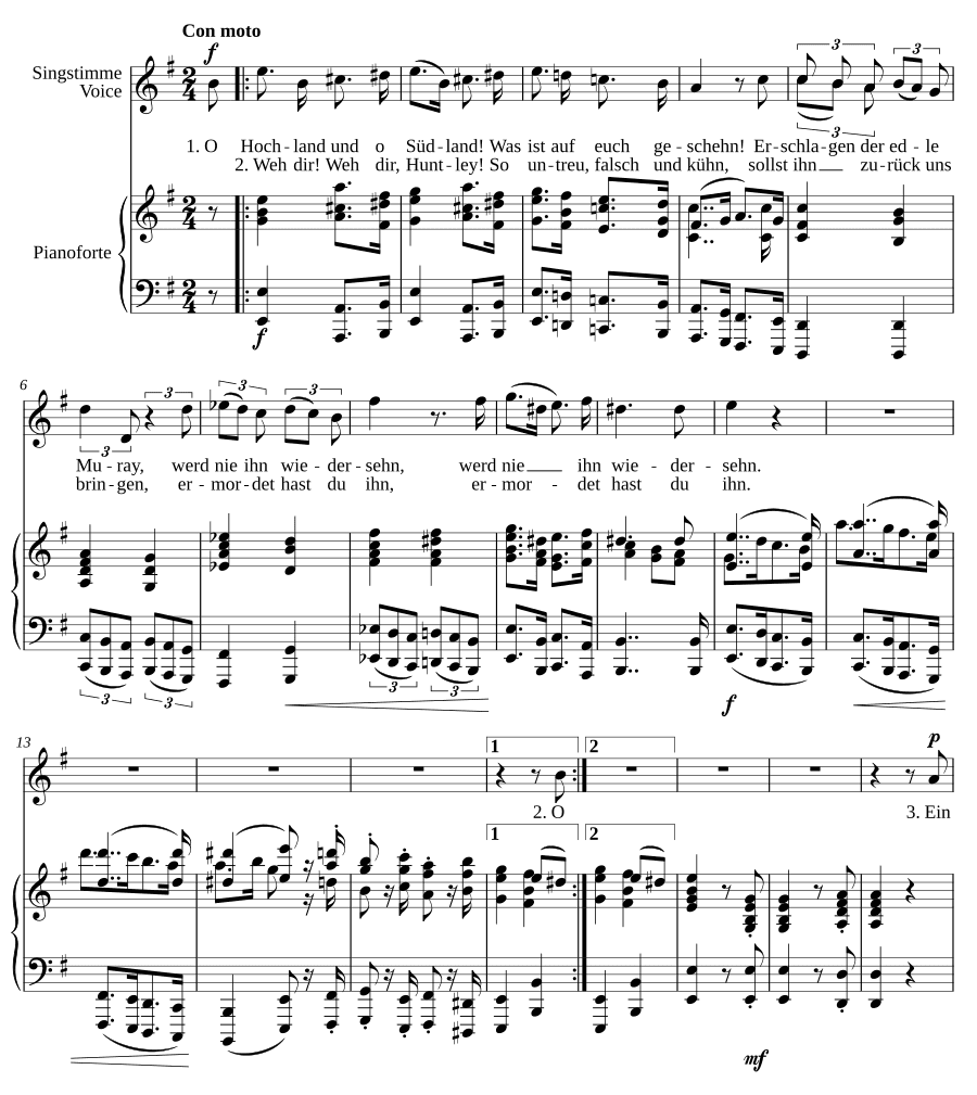 Убийство Мюррея (Murrays Ermordung). 8 песен и романсов, соч. 14