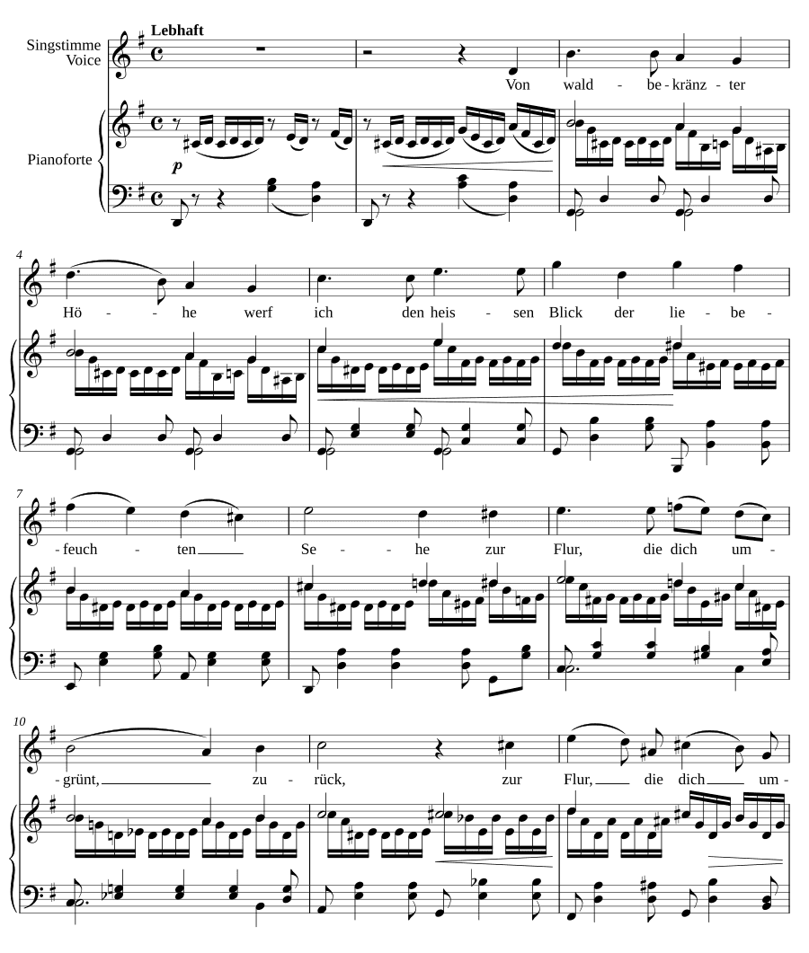 С лесистой вершины (Von waldbekränzter Höhe). 8 песен и напевов, соч. 57