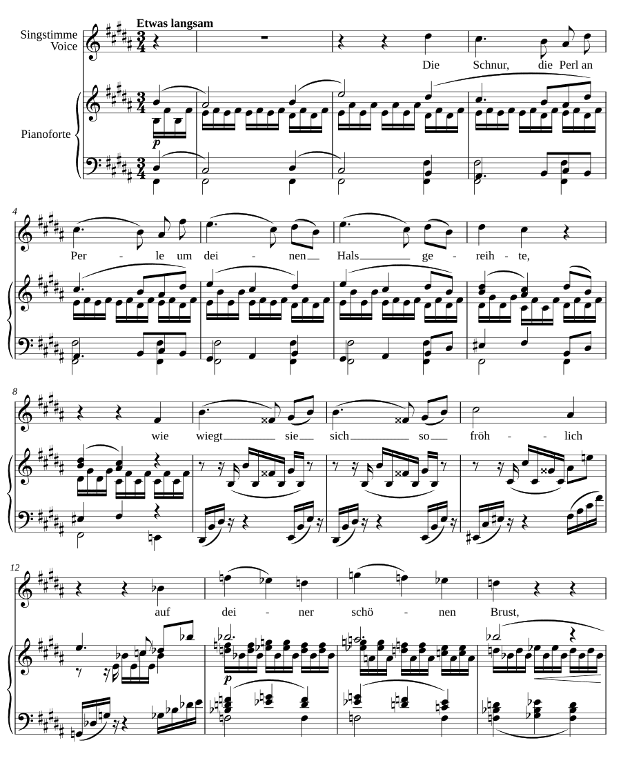 Нить, где жемчуг к жемчугу (Die Schnur, die Perl an Perle). 8 песен и напевов, соч. 57