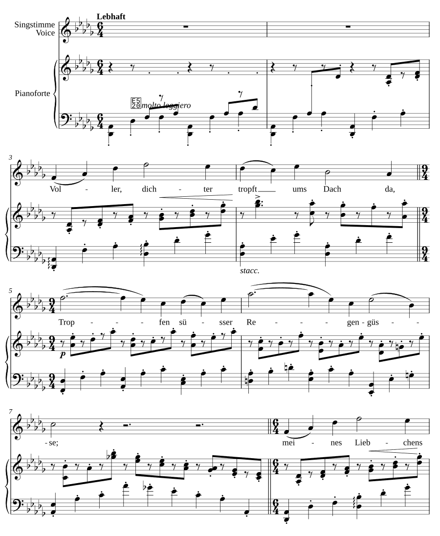 Во время дождя (Während des Regens). 8 песен и напевов, соч. 58