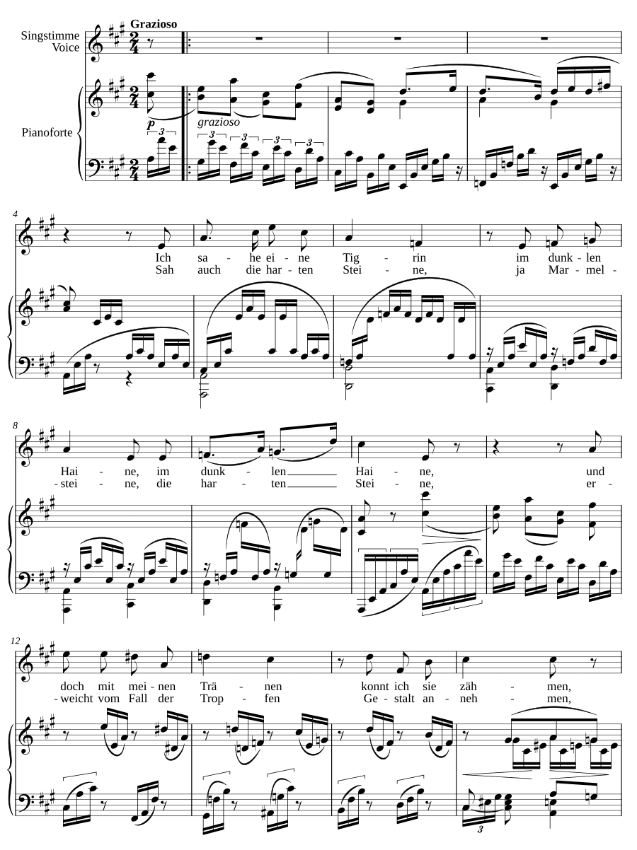 Недотрога (Die Spröde). 8 песен и напевов, соч. 58