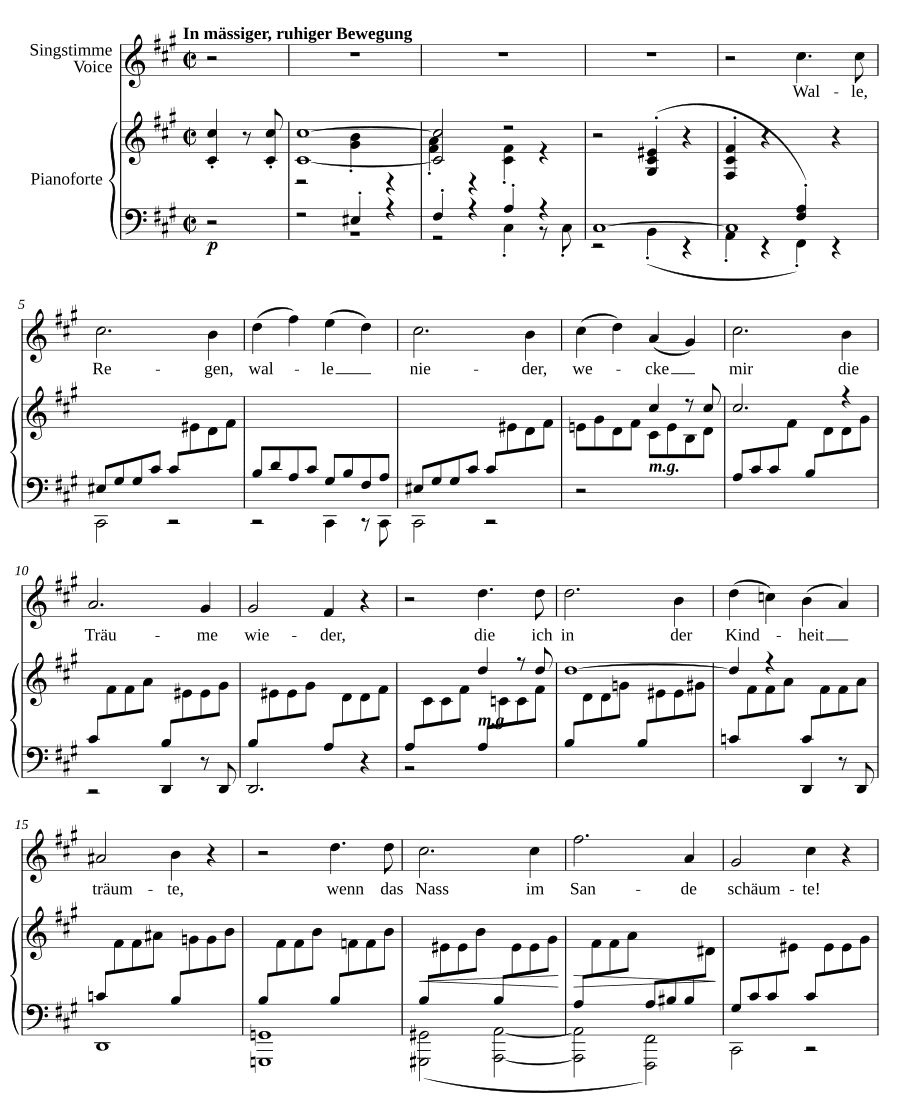 Песня дождя (Regenlied). 8 песен и напевов, соч. 59