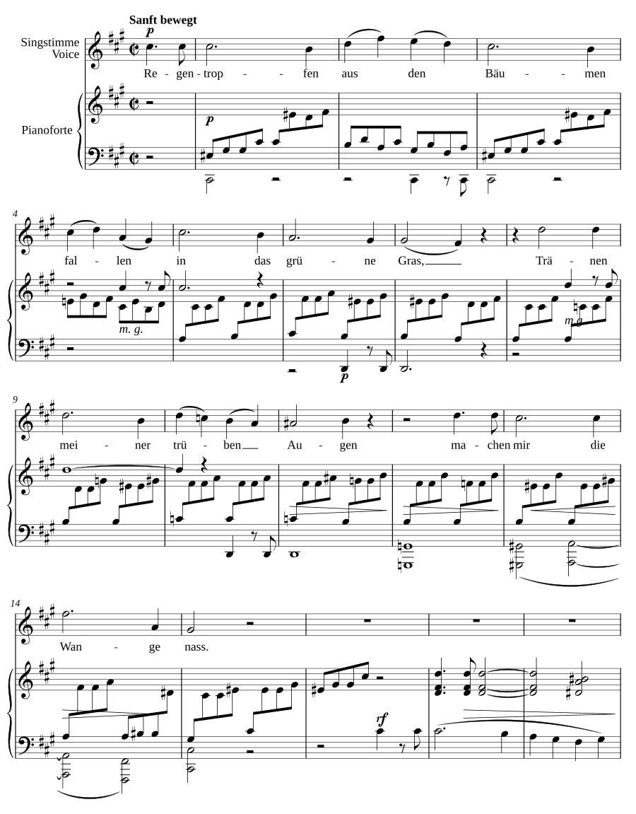 Отзвук (Nachklang). 8 песен и напевов, соч. 59