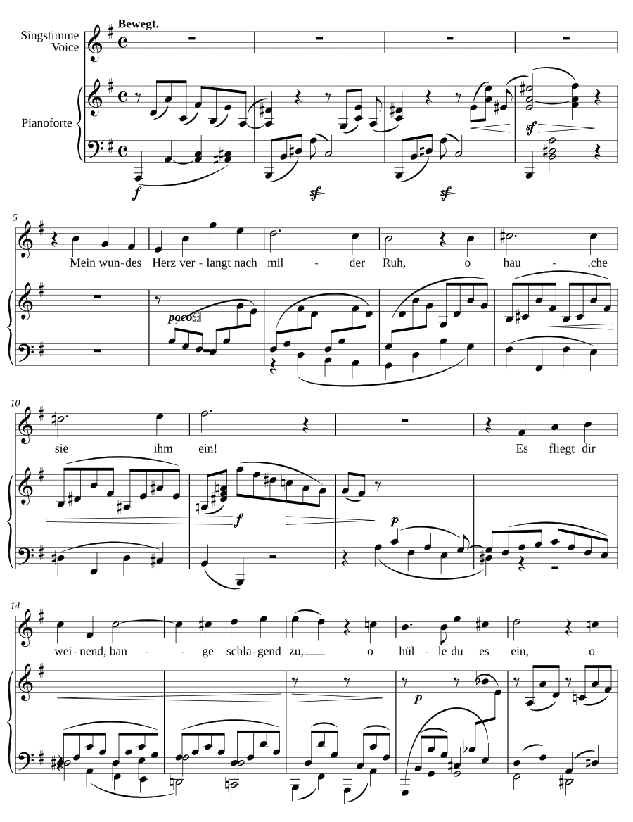 Моё израненное сердце (Mein wundes Herz). 8 песен и напевов, соч. 59
