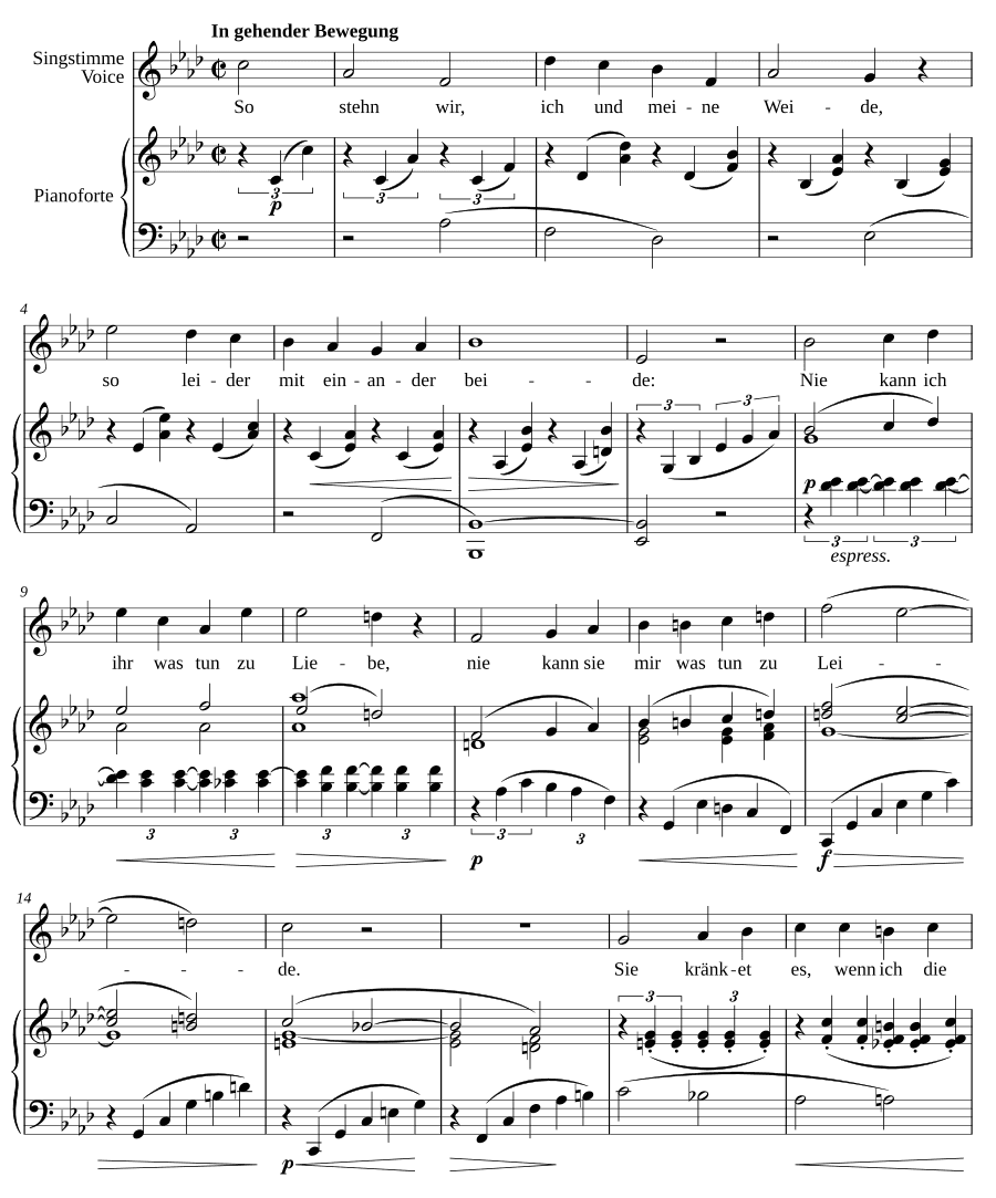 Так стоим мы, я и моя ива (So stehn wir, ich und meine Weide). 9 песен и напевов, соч. 32