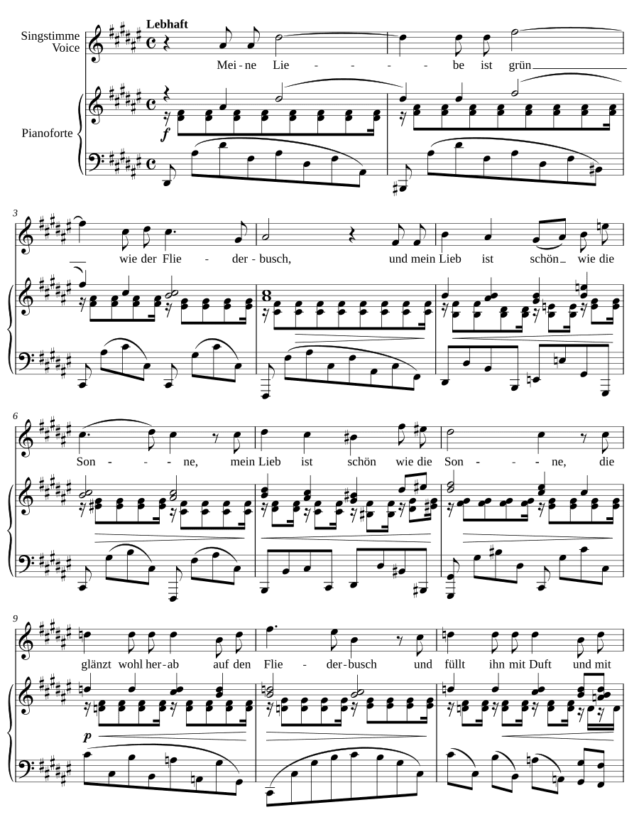 Юные песни I (Junge Lieder I). 9 песен и напевов, соч. 63
