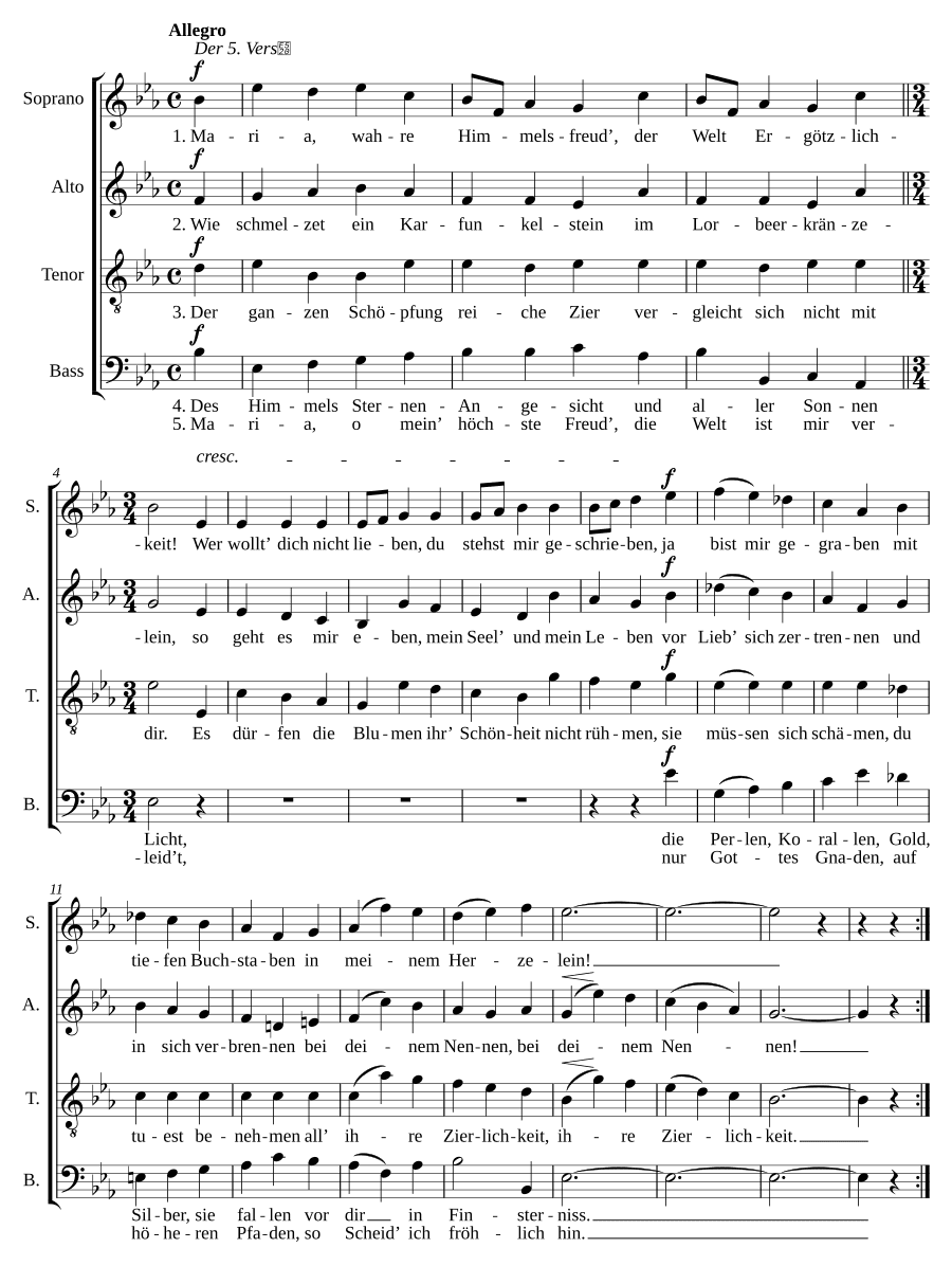 Хвала Марии (Marias Lob). Песни к Марии, соч. 22