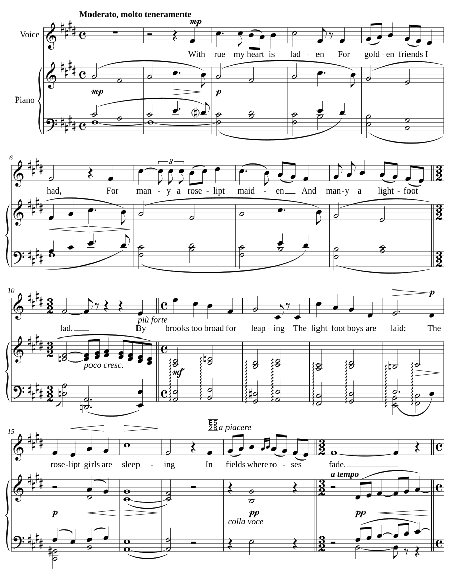 Печалью сердце полно (With Rue my Heart is Laden). Холм Бредон и другие песни