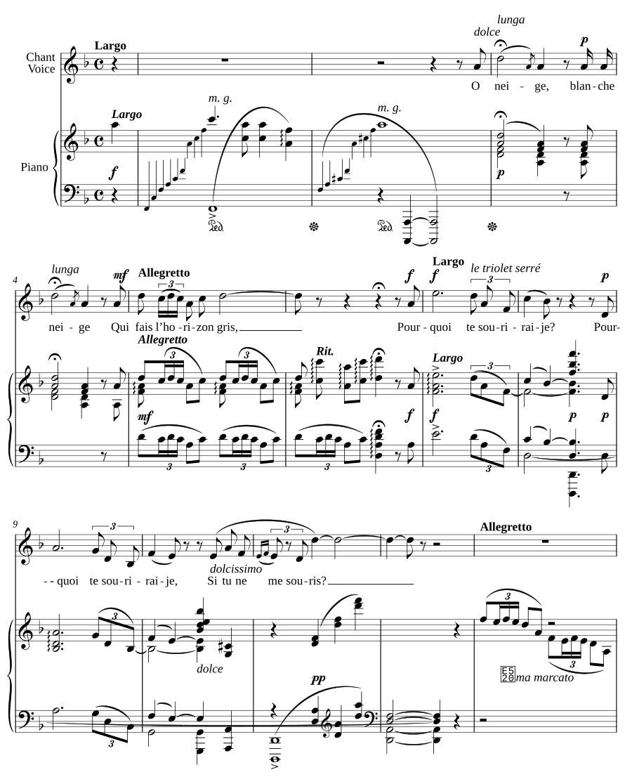 Снежная песня (Chanson de neige)