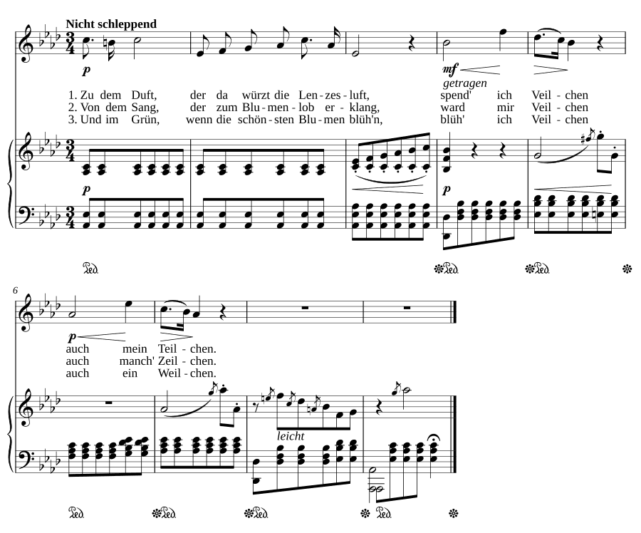 Фиалка (Veilchen). 6 песен, соч. 1