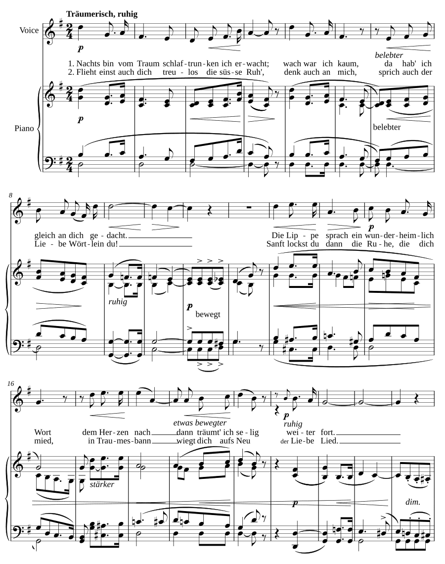 Ночью (Nachts). 6 песен, соч. 1