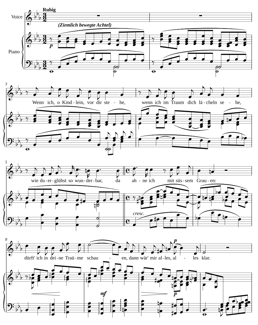 На спящее дитя (Auf ein schlummerndes Kind). 6 песен, соч. 5