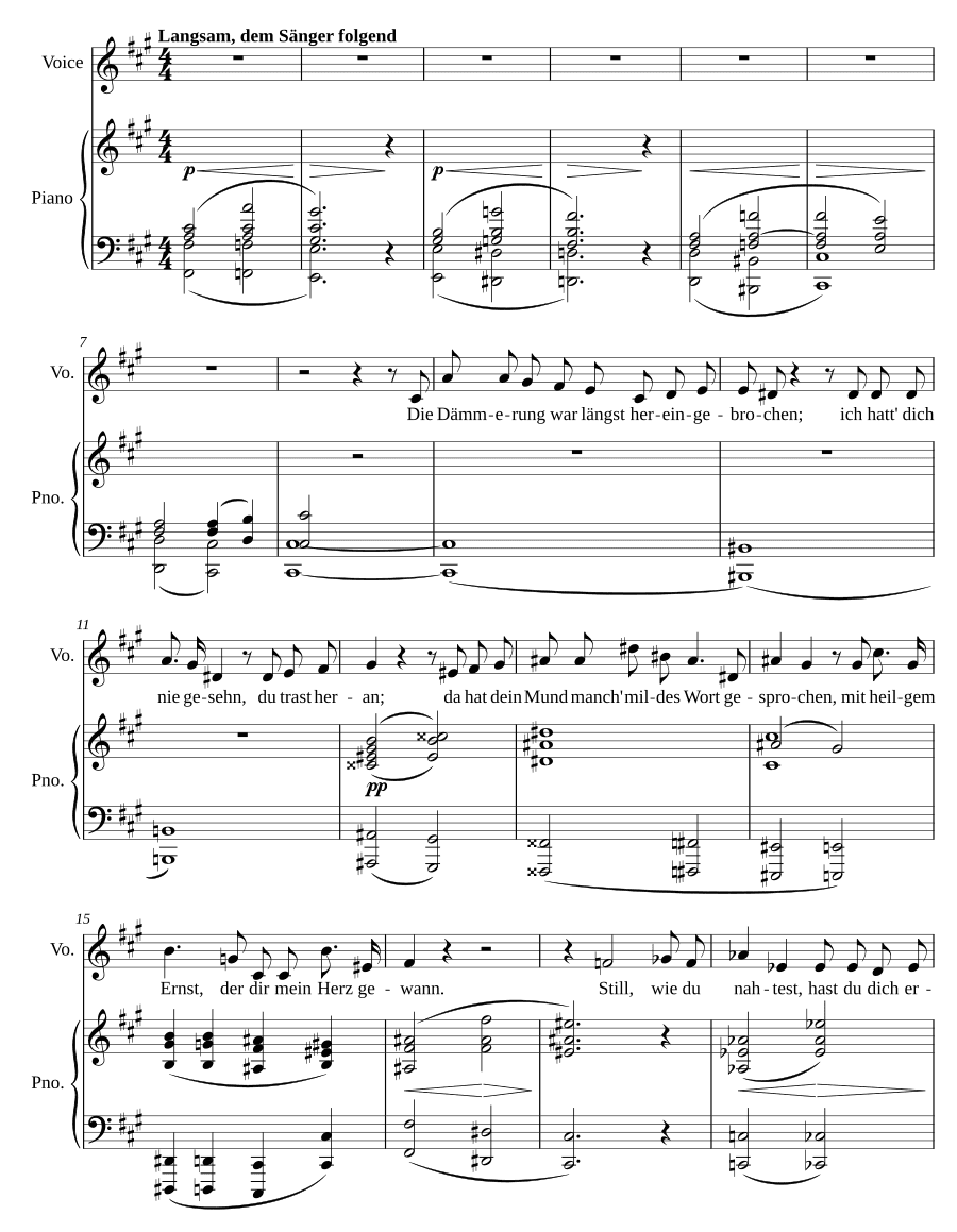 К незнакомке (Auf eine Unbekannte). 6 песен, соч. 5