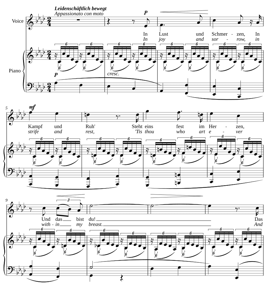 В радости и в скорби (In Lust und Schmerzen). Песни любви, соч. 4
