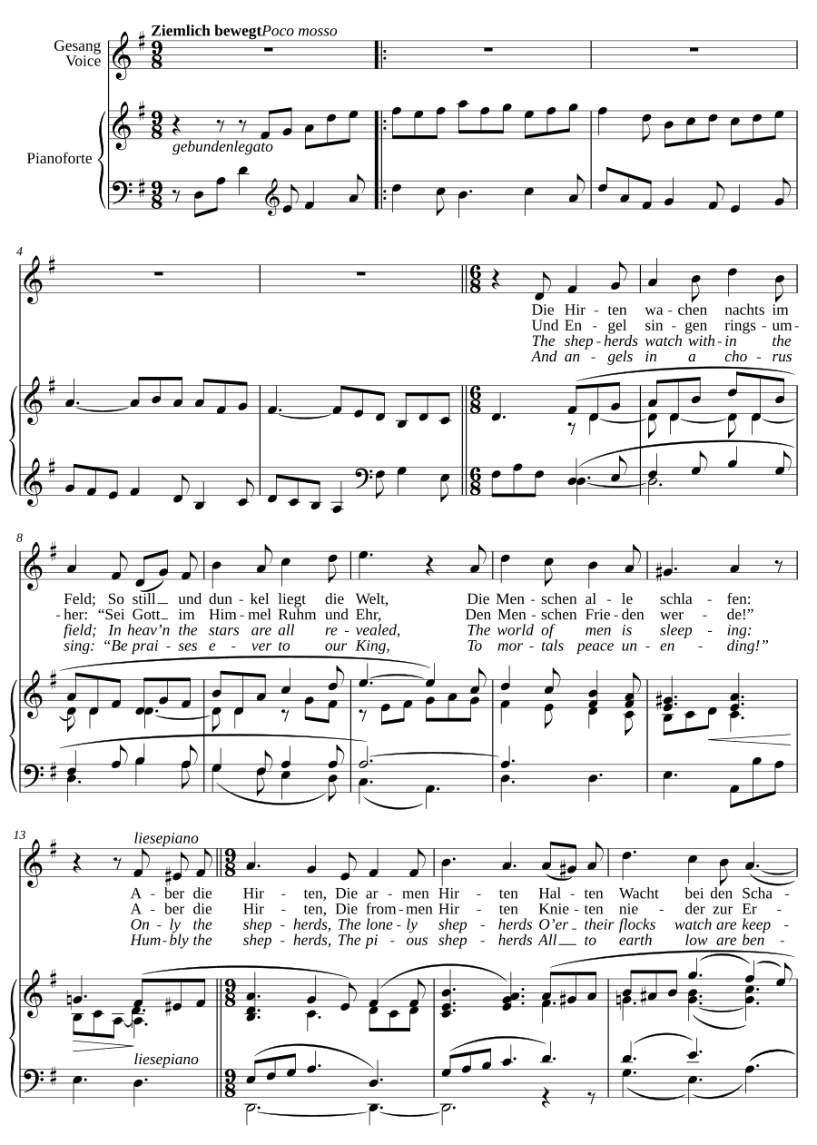 Пастухи (Die Hirten). Рождественские песни, соч. 8