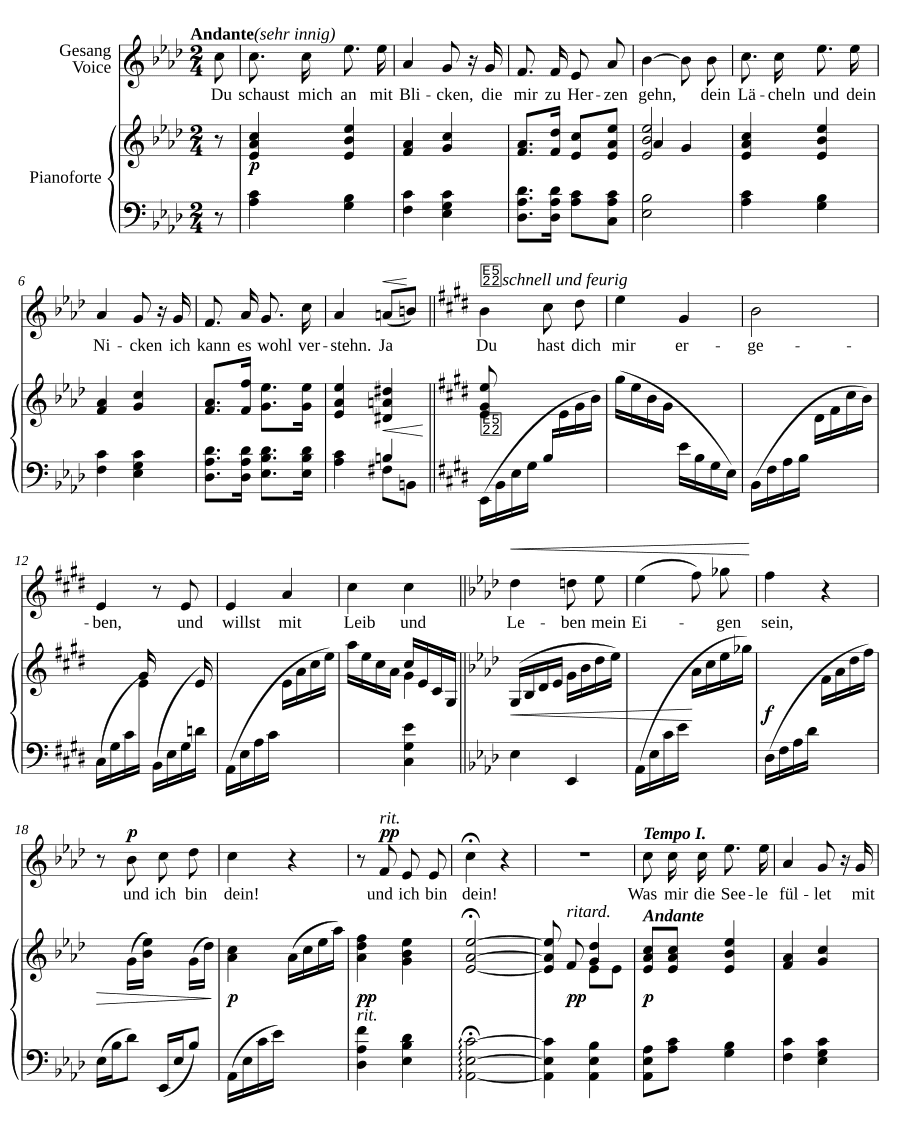 Песня Ингеборг из «Летучего голландца» (Ingeborgs-Lied aus dem fliegenden Holländer). 4 песни, соч. 1
